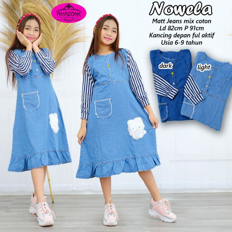 NOWELA GAMIS JEANS ANAK 6 7 8 THN MIX KATUN SALUR