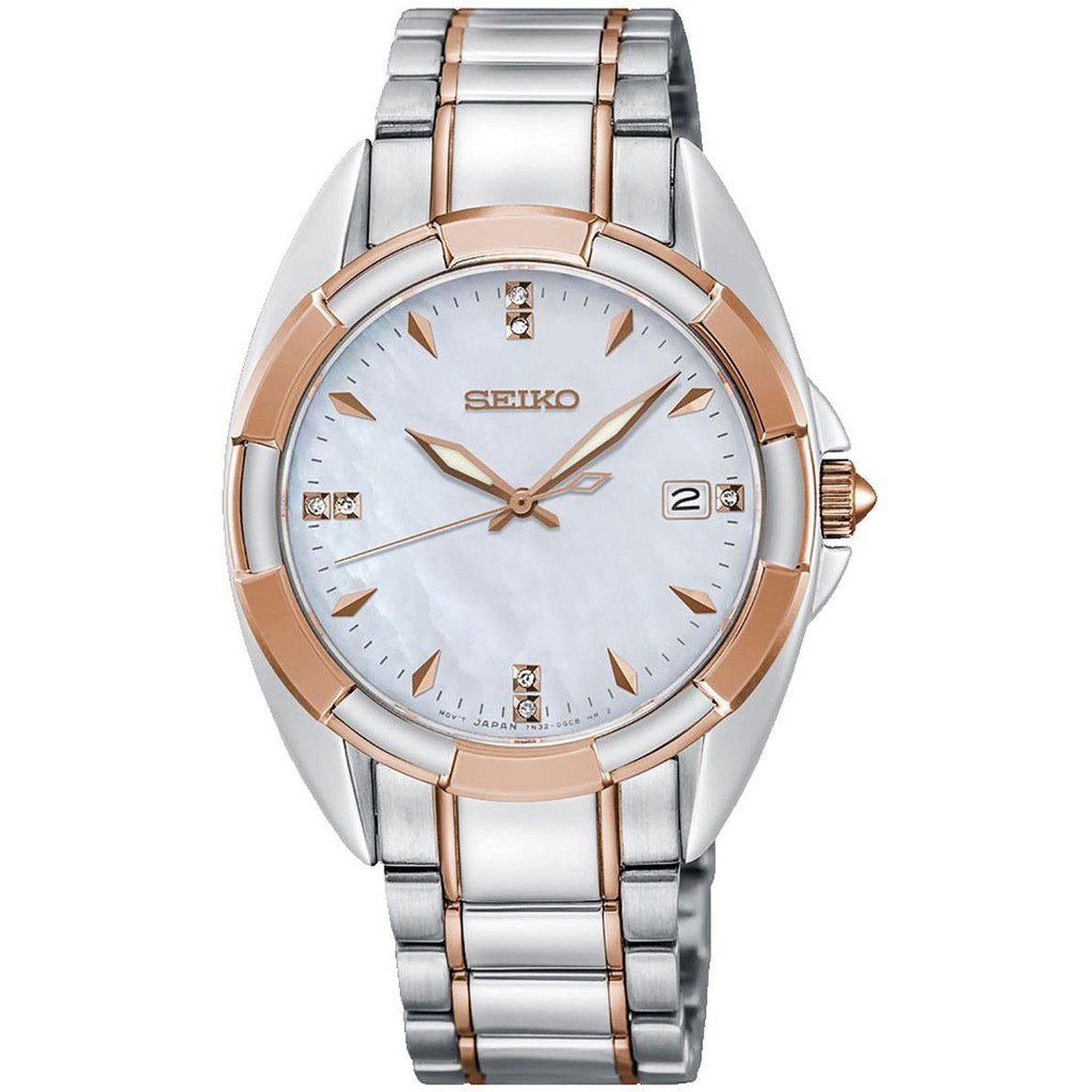 Seiko Ladies SKK888P1 Jam Tangan Wanita Original Sapphire Rose Gold Silver SKK888