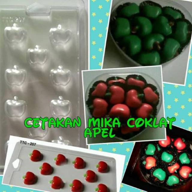 mika cetakan coklat fondant puding buah apel