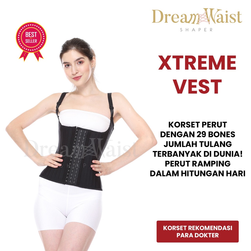 DreamWaist - Xtreme Vest Shaper - Korset Pelangsing Perut 29 Bones Terampuh - Korset Perbaiki Postur Tubuh - Korset Perut Buncit