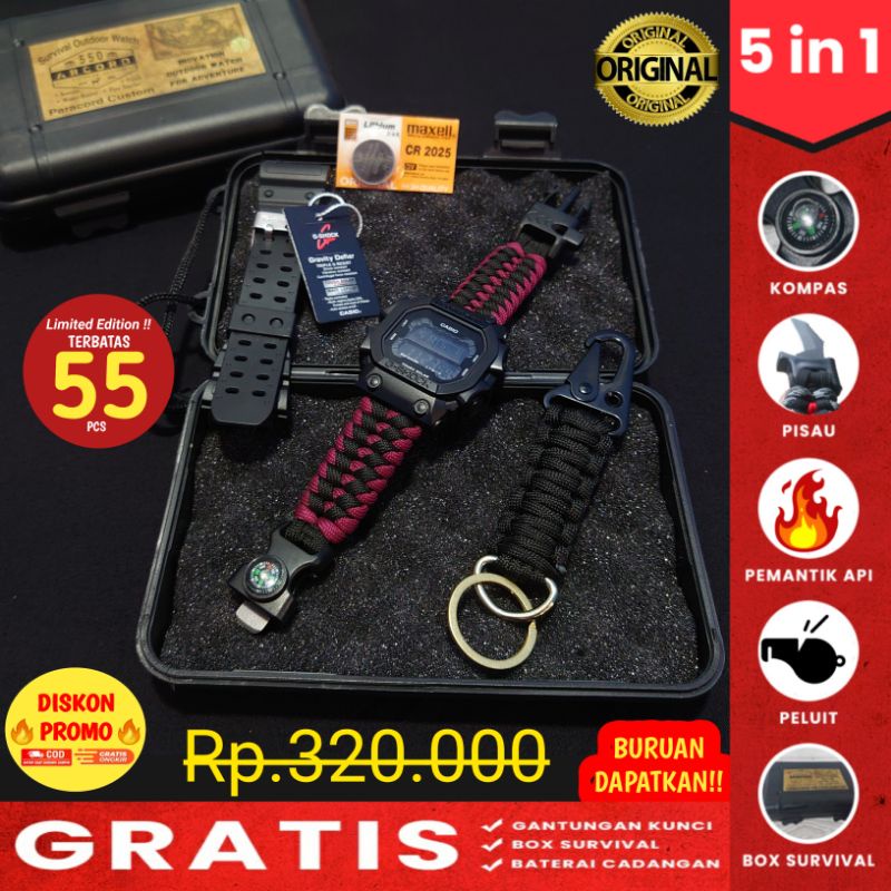 G Shock Outdoor Pria Strap Paracord 5 in 1 Premium G Shock GX56BB custom Strap Outdoor