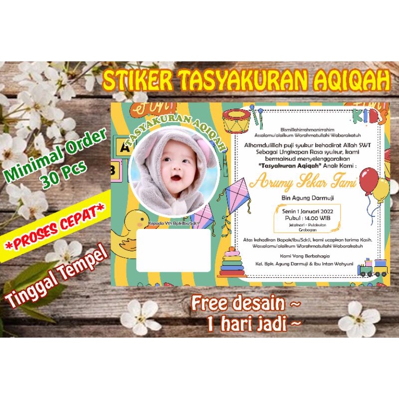 

Stiker aqiqah bayi|Stiker aqiqah nasi kotak