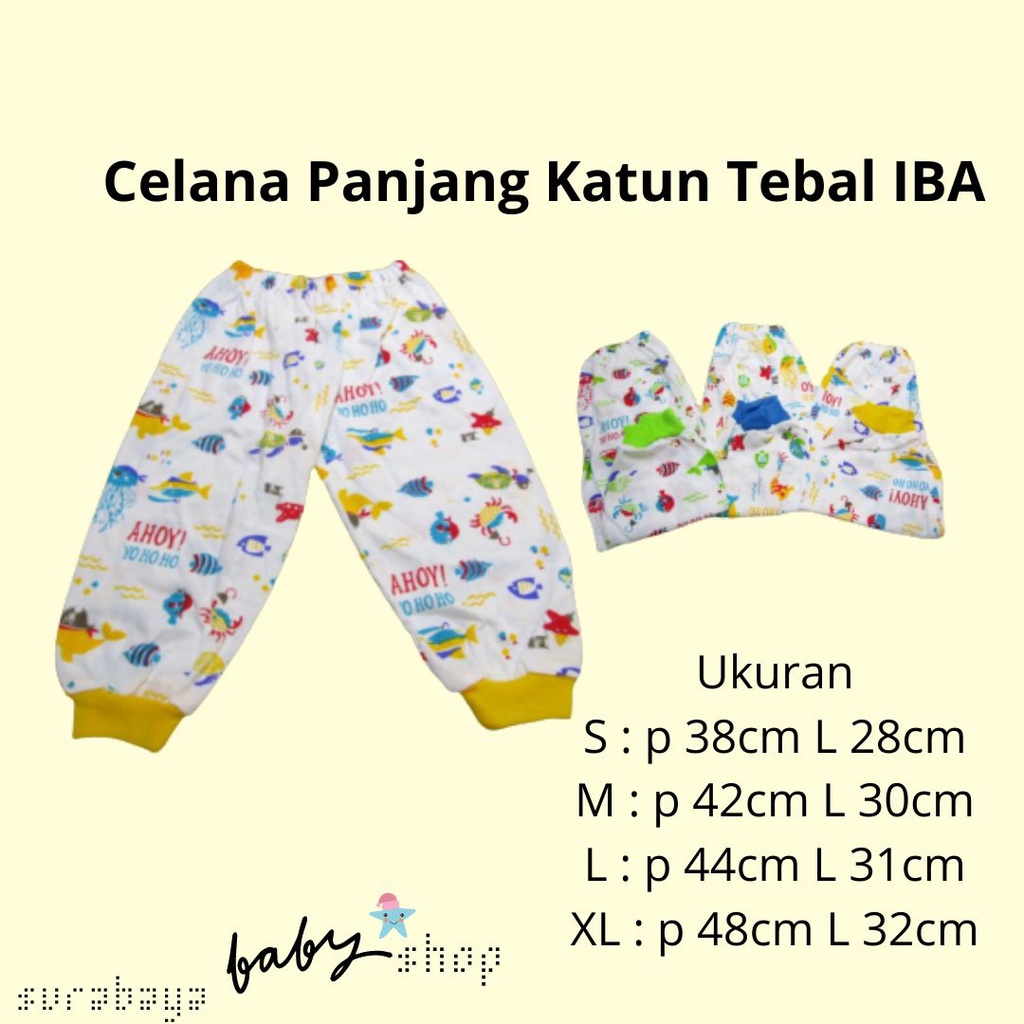 Celana Panjang Bayi Katun Tebal IBA 444101 / 444102 / 444103 / 444104