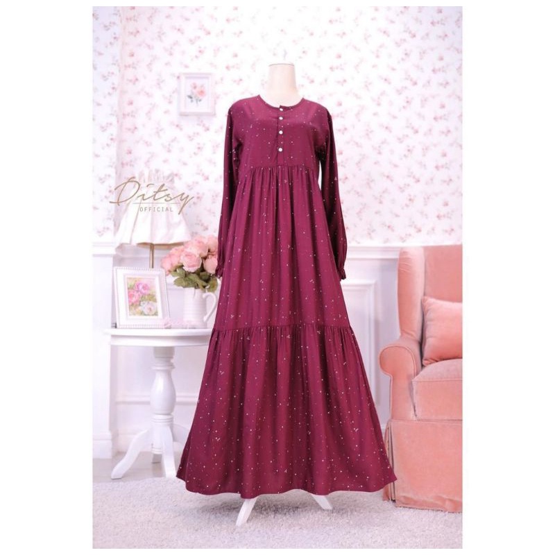 ditsy punto maroon xl