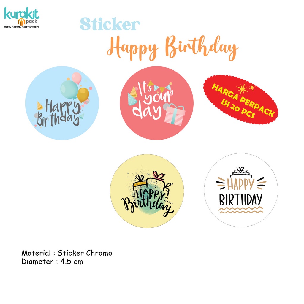 

Stiker, Sticker Happy Birthday, Sticker Ulang Tahun, Sticker Ucapan di Box
