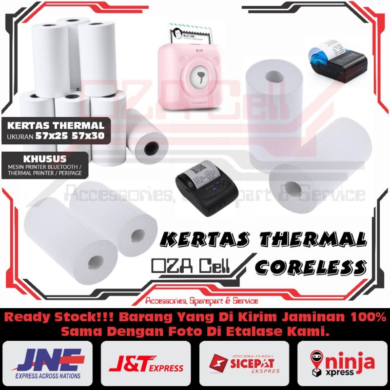 

KERTAS THERMAL PRINTER CORELESS 57X25 57X30 KASIR STRUK KERTAS THERMAL EDC