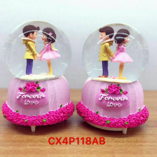 

KOTAK MUSIK BOLA SALJU "FOREVER LOVE" (LAMPU + MUSIK + SALJU)