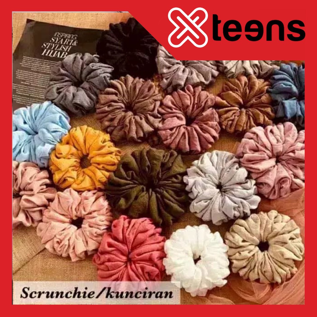 Ikat Rambut Scrunchie Pu Leather Hair Rubber Bands