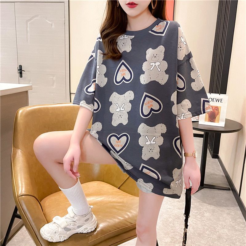 THISTLE - Oversize Tee Tshirt Wanita Model Longgar Motif Bear Morin