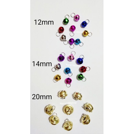 Lonceng kalung kucing free ring harga/1bj  warna warni 12mm 14mm dan 20mm