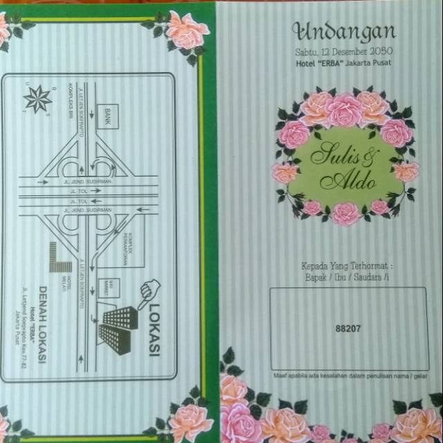 Blanko undangan pernikahan terbaru erba 88207