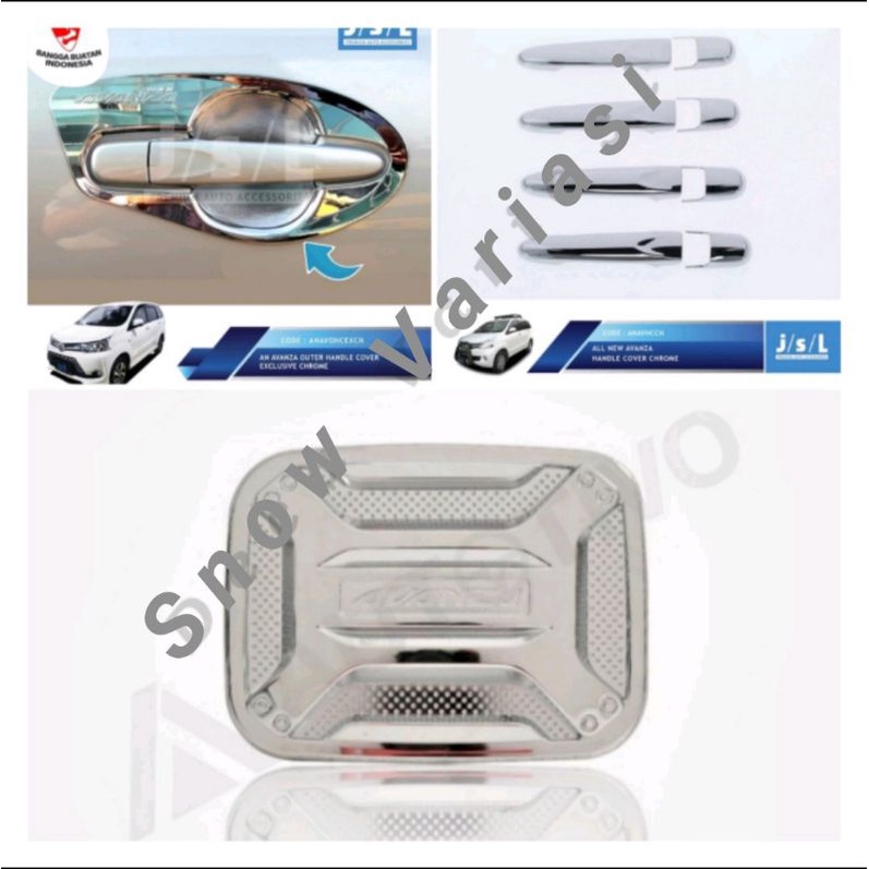 Paket Outer Cover Handle Tank Cover All New Avanza 2012 - 2021 Chrome JSL