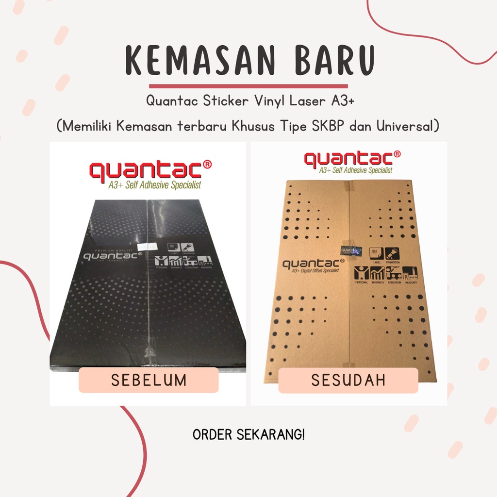 Sticker Vinyl Laser A3+ QUANTAC SKBP Dan Universal Paket 50 Lembar