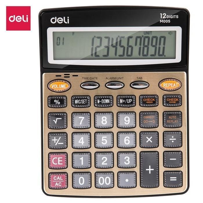 

Kalkulator DELI dengan SUARA 12 Digits Golden - EM00550