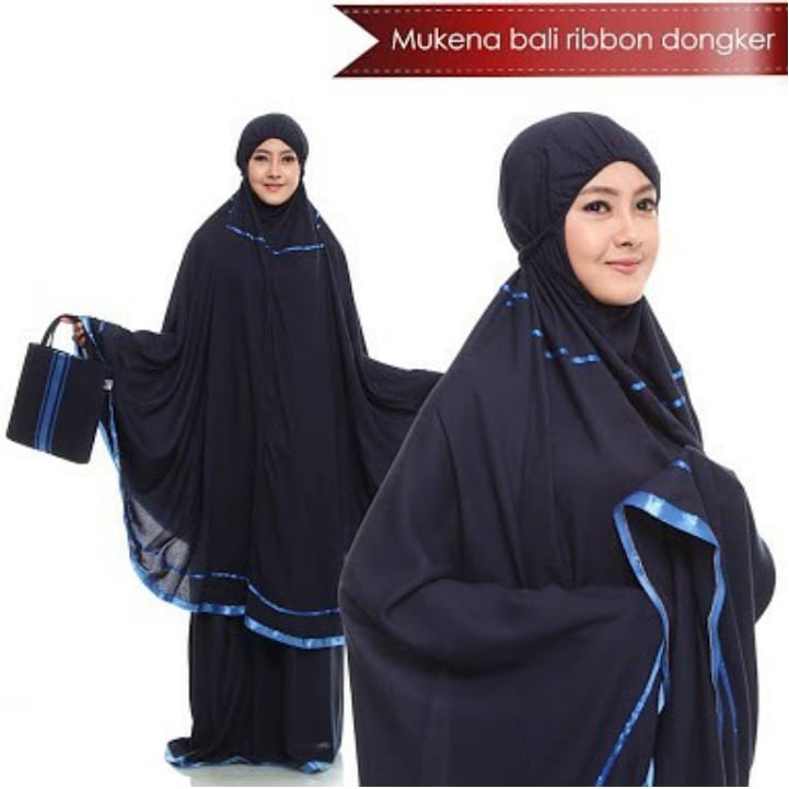 Mukena Rayon Ribbon Dewasa , Mukena Bali Ribon Marun