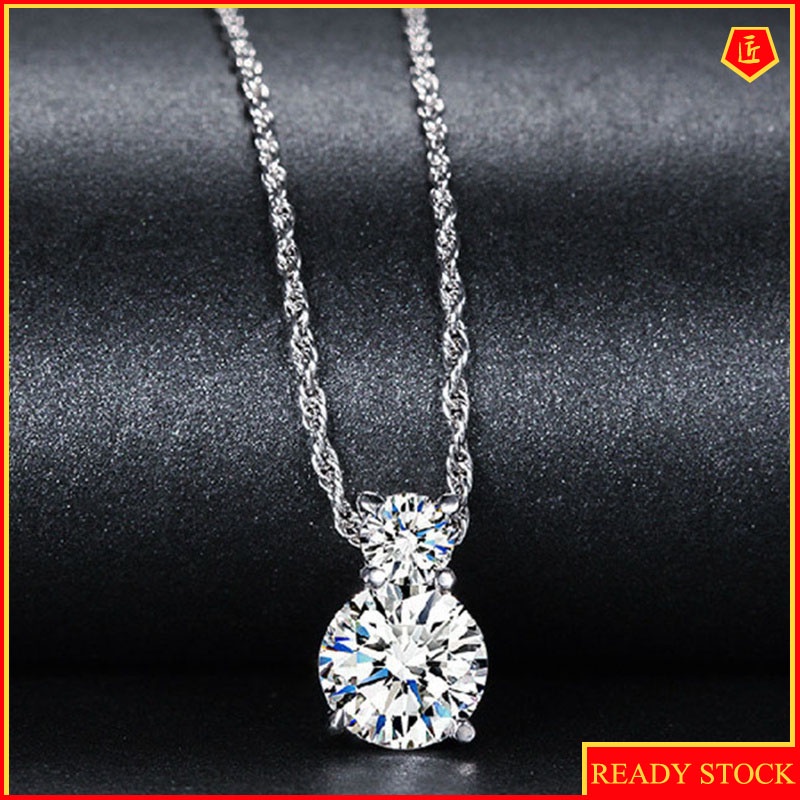 [Ready Stock]Rhinestone Zircon Necklace Korean Style Women's Crystal Pendant