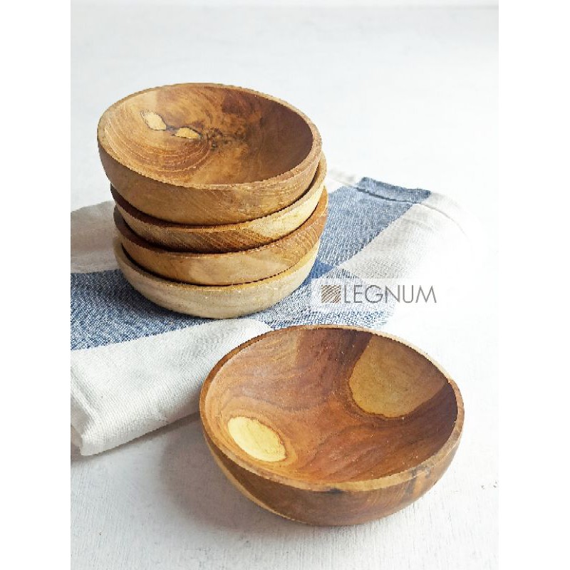 Piring / Lepek / Mangkuk Sambal Bahan Kayu (8 cm) - Legnum Saratov