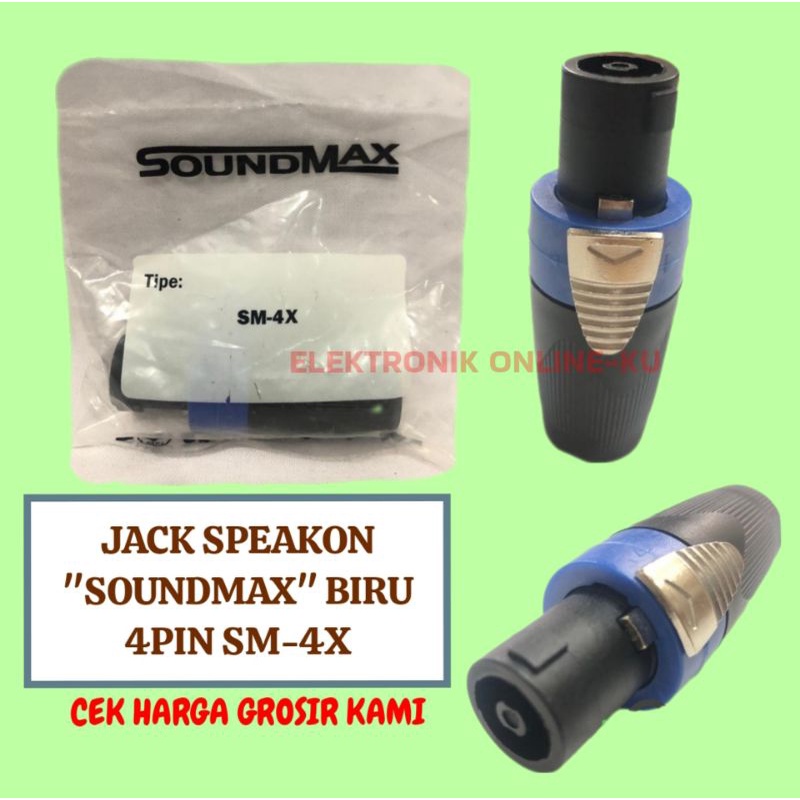 JACK SPEAKON JEK SPIKON SOUNDMAX BIRU 4PIN SM-4X