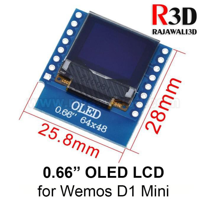 LCD OLED 0.66" 64x48 Display Shield For WeMos D1 Mini I2C IIC