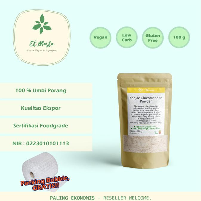 

BAYAR DITEMPAT Tepung Porang/Konjac/Konnyaku/Shirataki/Elephant Yam/Glucomannan 100 g