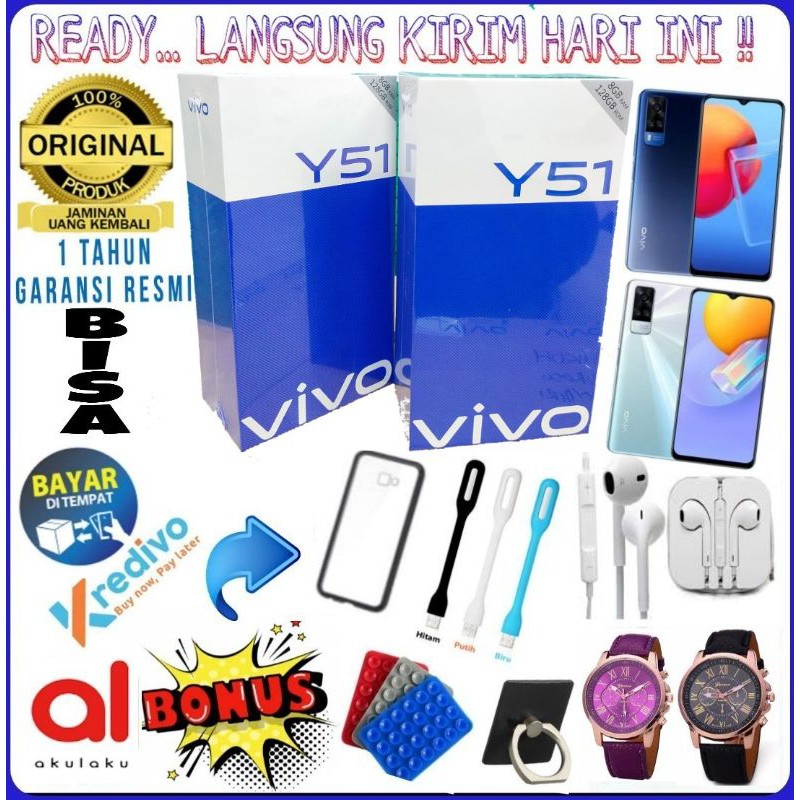 Vivo Y51A Ram 8/128 Audio Booster, Garansi Resmi ,Bisa Cicilan Akulaku,Shopeepaylater Dapat Bonus