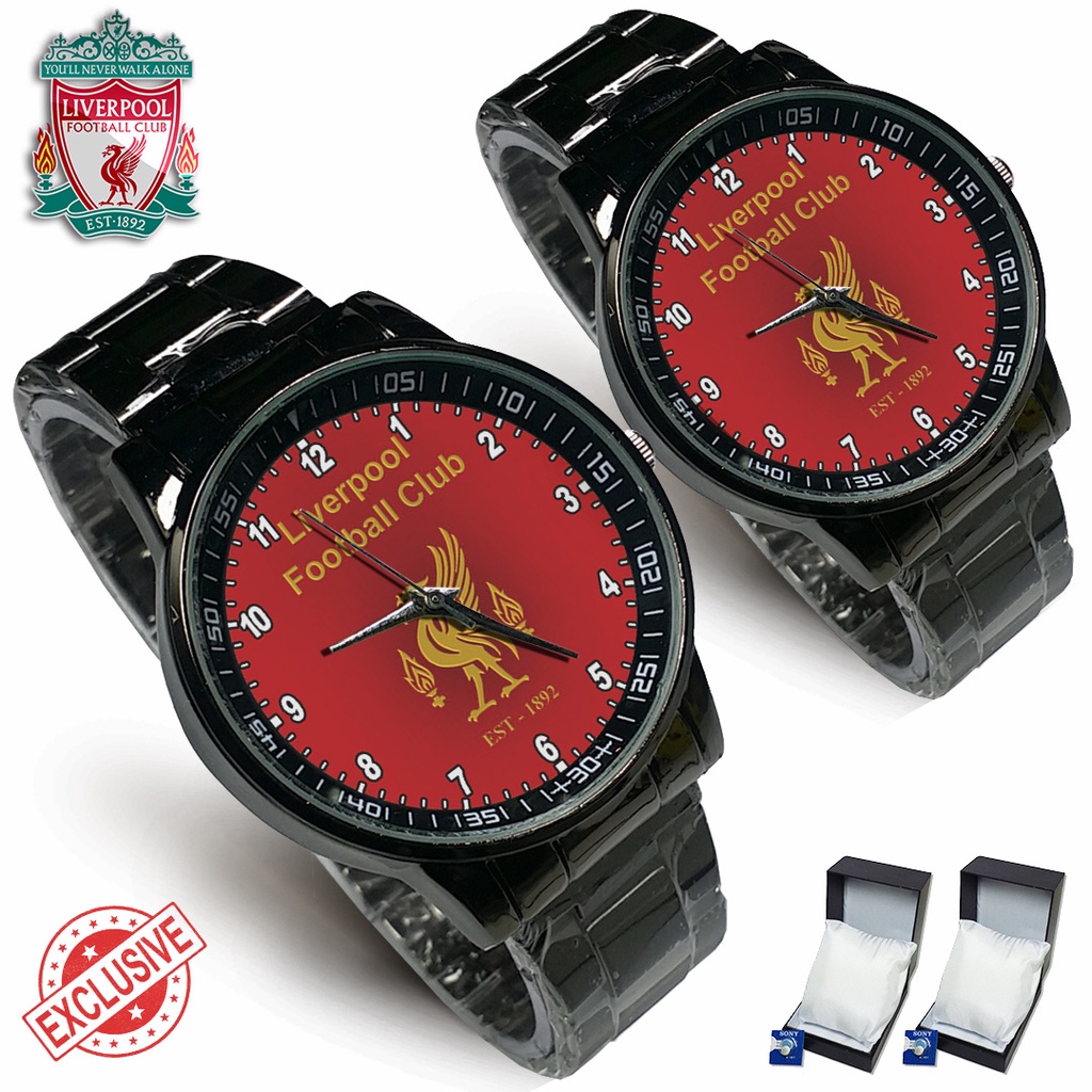 ( Keren ) Jam Tangan Liverpool Rantai Hitam - Couple / Satuan Exclusive 2