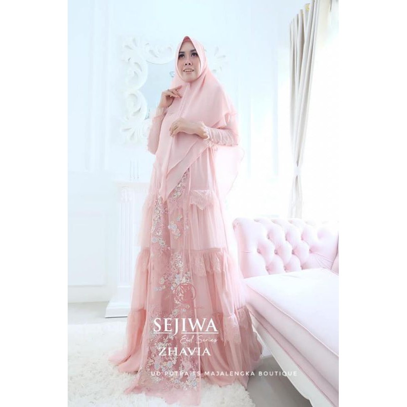 YS SIGNATURE /Zhavia Romantic Peach by YS Signature / syari set branded / syari set premium