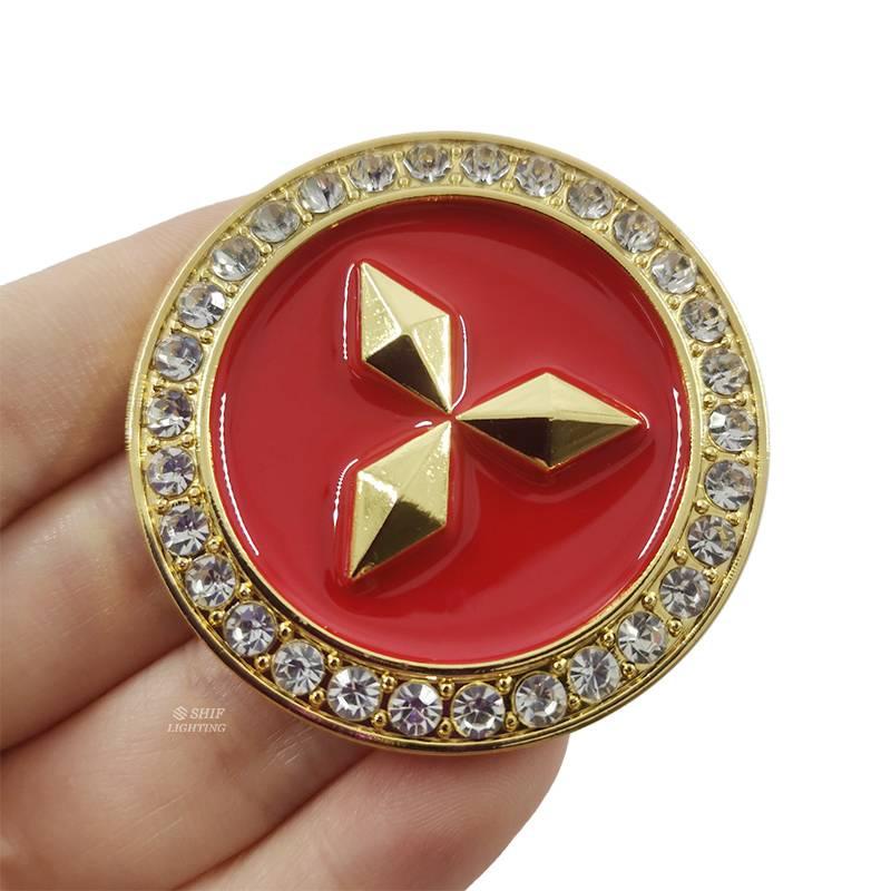 1pc Stiker Emblem Logo Mitsubishi Bahan Metal Untuk Dekorasi Mobil Mitsubishi