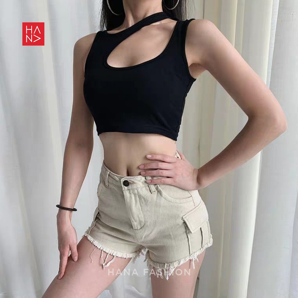 Hana Fashion - Cameron Crop Tank Top Wanita - CT023