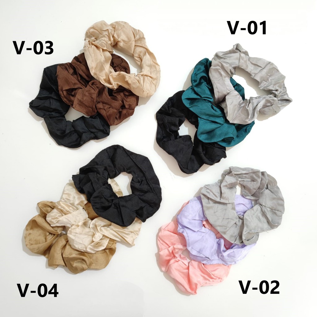 3Pcs/Set Scrunchie - Kunciran / Ikat Rambut Cepol Hijab / Jilbab Wanita [ Gratis Ongkir / Cod ]