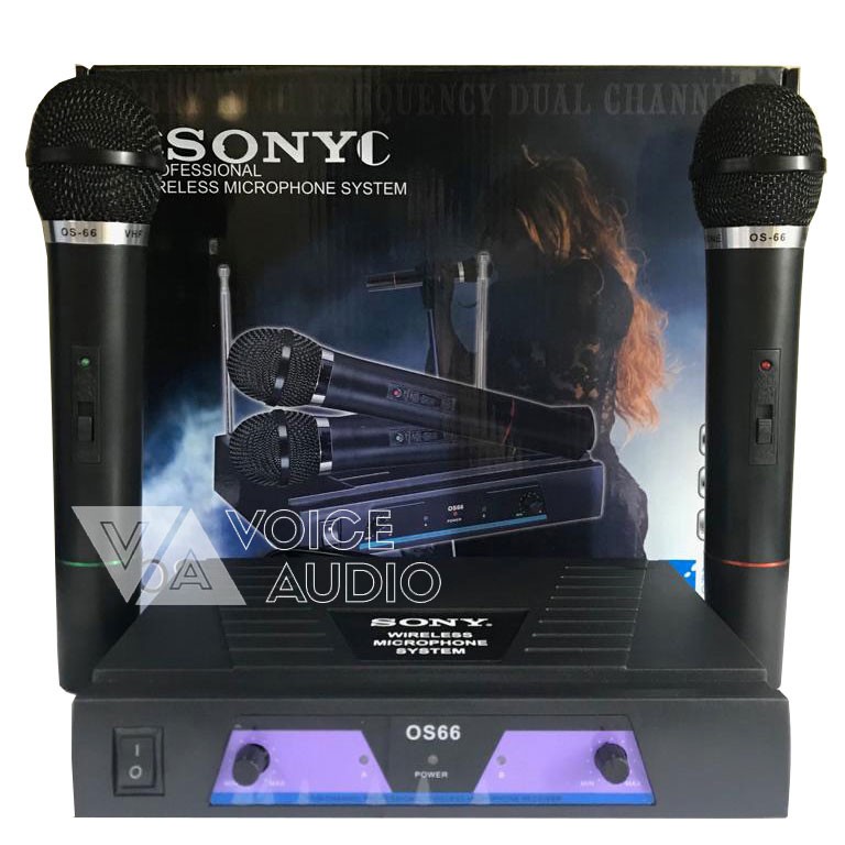 MIC TANPA KABEL SONY OS 66 DOUBLE MICROPHONE WIRELESS OS66 KARAOKE