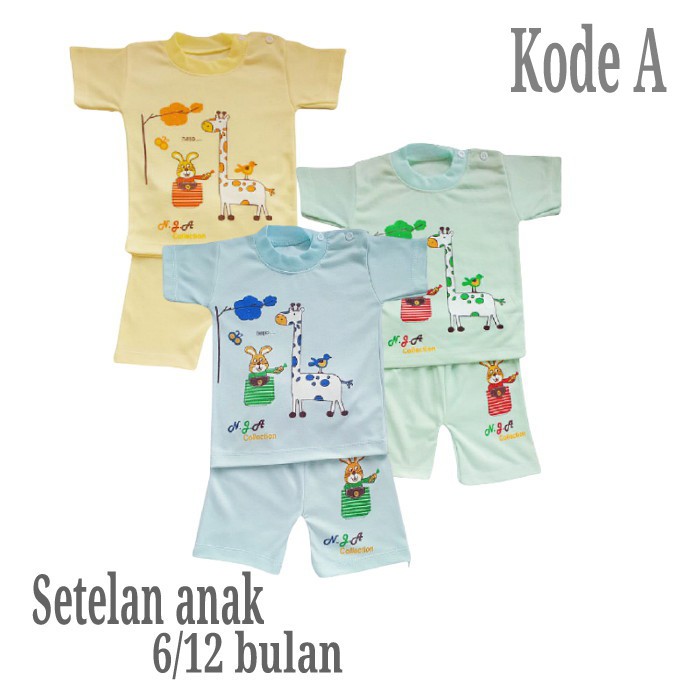 Baju Anak Laki Laki | Setelan Baju Bayi Newborn Piyama Bayi Tangan Pendek