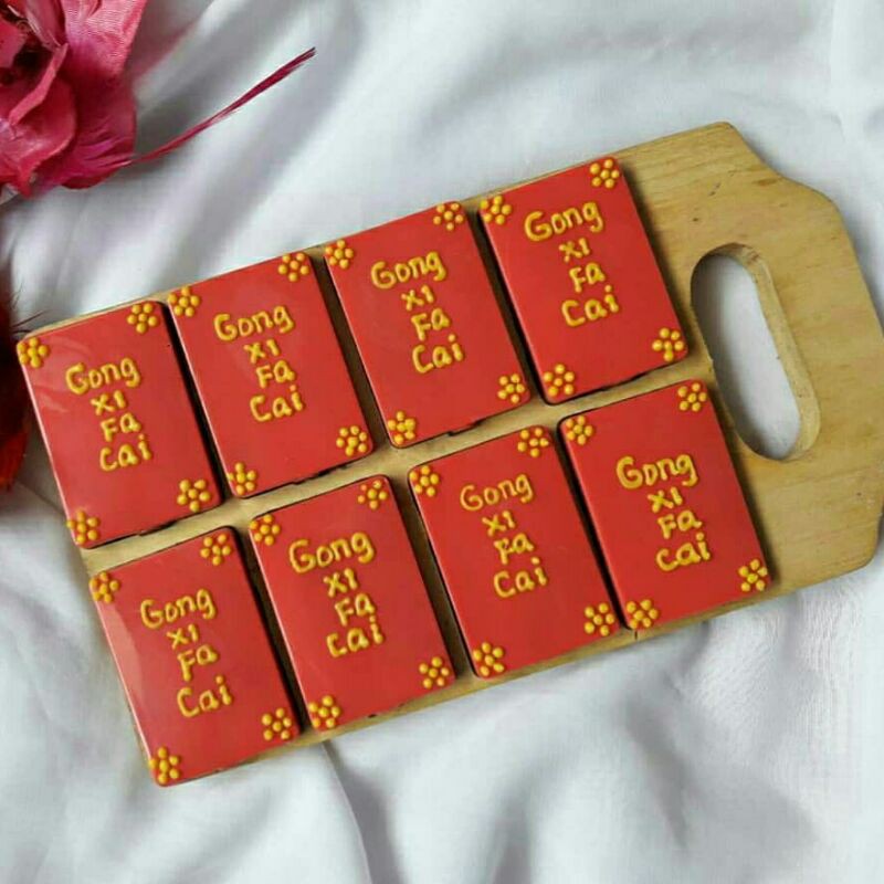 

cokelat bar tema cokelat gong xi fa cay/Chinese new year/(huruf bisa di ganti)