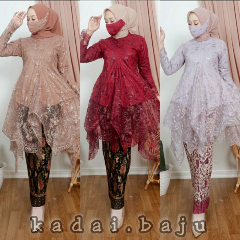 SET TUNIK AZALEA / KEBAYA PESTA / KEBAYA WISUDA / OUTFIT BAJU PESTA KEKINIAN / NK