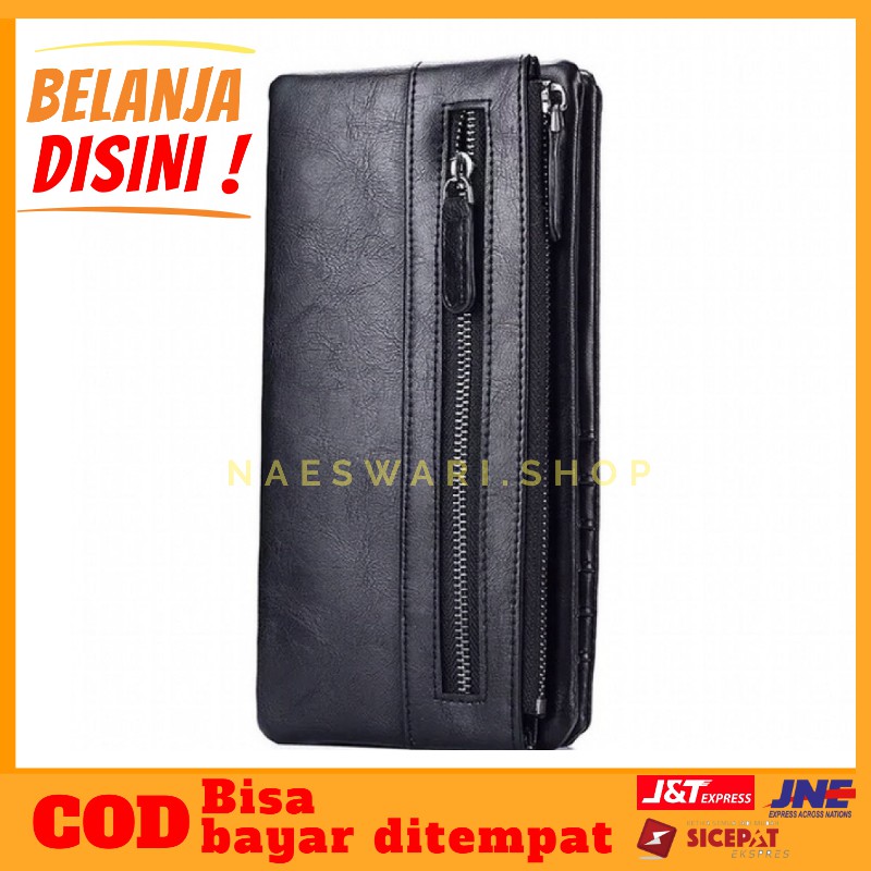 INDOLAND  D001 Baellerry Dompet Kartu Kulit Panjang Pria 