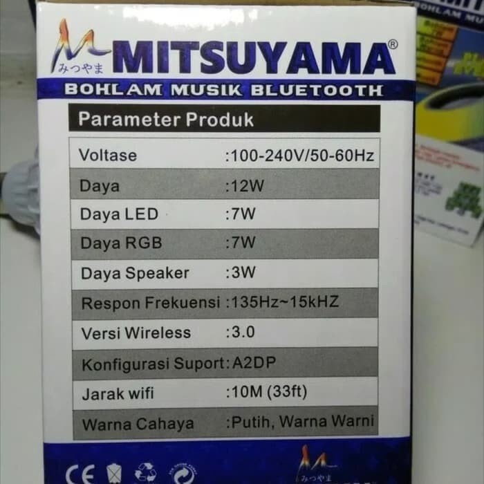 (COD) Bohlam Musik Bluetooth MITSUYAMA MS-0707 /Speaker Lampu Disco MS 0707