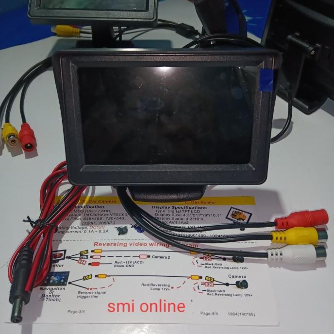 Lcd Monitor Mini 4.3 Inch Tft Untuk Mobil Dan Rumah Dvd,Ps,Gps,Cctv,Re