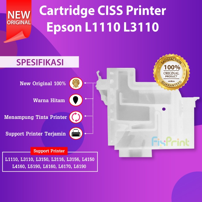 Ink Cartridge CISS Epson L1110 L3110 Katrid Tinta L3150 L4150 L5190