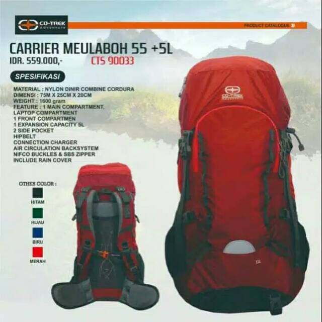 carierr co-trek Meulaboh 55+5L Tas ransel co-trek Meulaboh 55+5L Tas ransel cotrek Meulaboh 55+5L