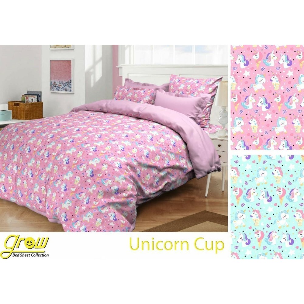 SPREI BAHAN KATUN GROW MOTIF UNICORN CUP