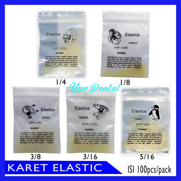 Karet Elastic Elastik Ortho Behel Gigi Dental Rubber Band Oz #98