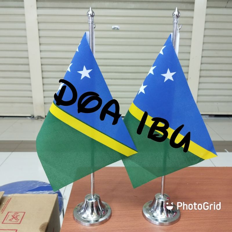 

best seller tiang stenlis meja+bendera SOLOMON ISLAND ready stock