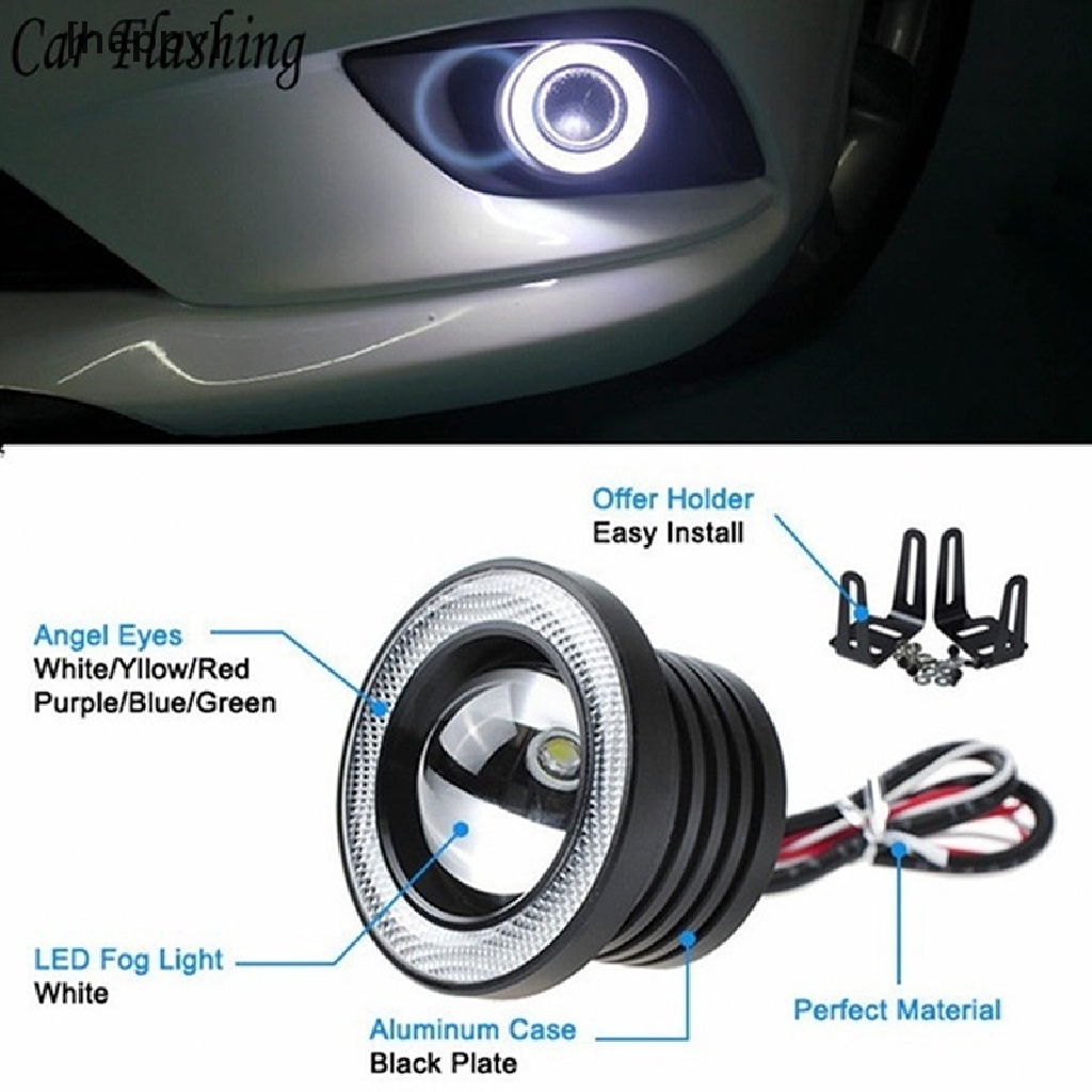 Ha Lampu Led Cob 2.5 &quot;15W Angel Eyes Ring Biru Untuk Drl / Fog Lamp Mobil