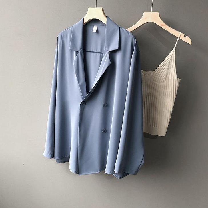 jas tabir surya jas tipis desain longgar tirai Blazer