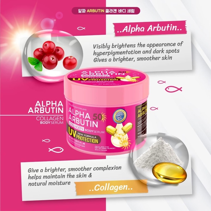 Precious Skin Alpha Arbutin Collagen Body Serum Uv Protection