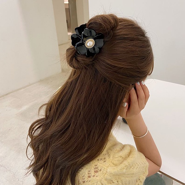 jepit rambut bunga flower pearl hairclip jje076 (1e3)