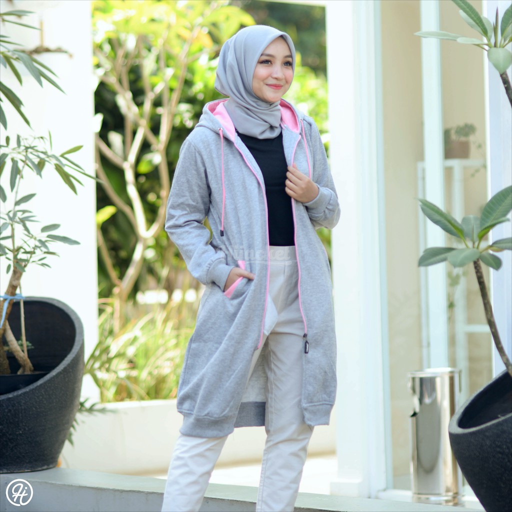 ⭐️GRATIS ONGKIR⭐️ HIJACKET BASIC Jaket Wanita Muslimah-GREY (Abu Muda)