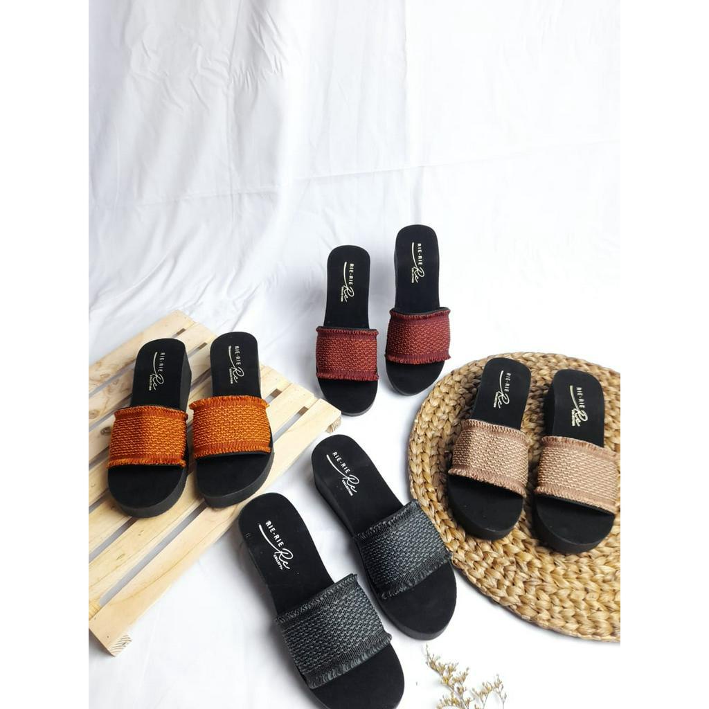 NEW SANDAL WEDGES WANITA SLOP RAWIS