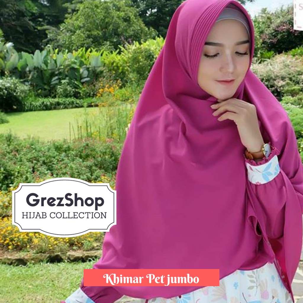 Daily Khimar Jilbab Hijab Kerudung Instan Bergo Jumbo Syari 80 x 110 Pet Antem Simple Penguin wolfis