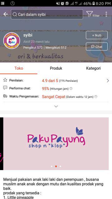 Paku Payung _set Rok Katun